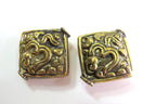 1 Bead - Tibetan OM bead tibetan brass beads om ohm mantra beads nepal beads antiqued finish square kite shape nepalbeadshop BD249
