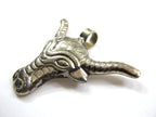 1 Pendant - Nepal pendants Tibetan silver color cattle skull head horn pendant - PM618