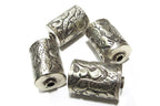 1 Bead - Ethnic tibetan bead Nepal bead Tibetan silver bead snake design cylinder focal pendant bead antiqued silver finish BD141