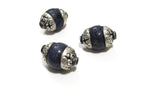 1 bead Tibetan Capped Lapis Lazuli Gemstone Bead Nepal bead Jewelry Supply - focal capped gemstone bead BD362