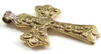 Tibetan cross pendant Reversible Tibetan lotus floral design cross pendant from Nepal - PM707