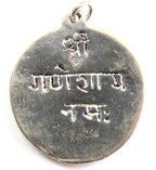 1 Pendant - Shree Ganesha antiqued silver color pendant with reverse side inscribed prayer shree ganeshay namah - CP095A