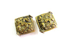 1 Bead - Tibetan OM bead tibetan brass beads om ohm mantra beads nepal beads antiqued finish square kite shape nepalbeadshop BD249