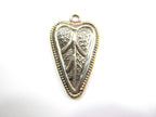 2 charm pendants - Heart leaf shape Tibetan antiqued silver color finish floral leaf repousse Nepalese pendant light weight Nepal- PM621B