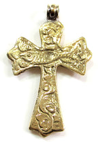 Tibetan cross pendant Reversible Tibetan lotus floral design cross pendant from Nepal - PM707