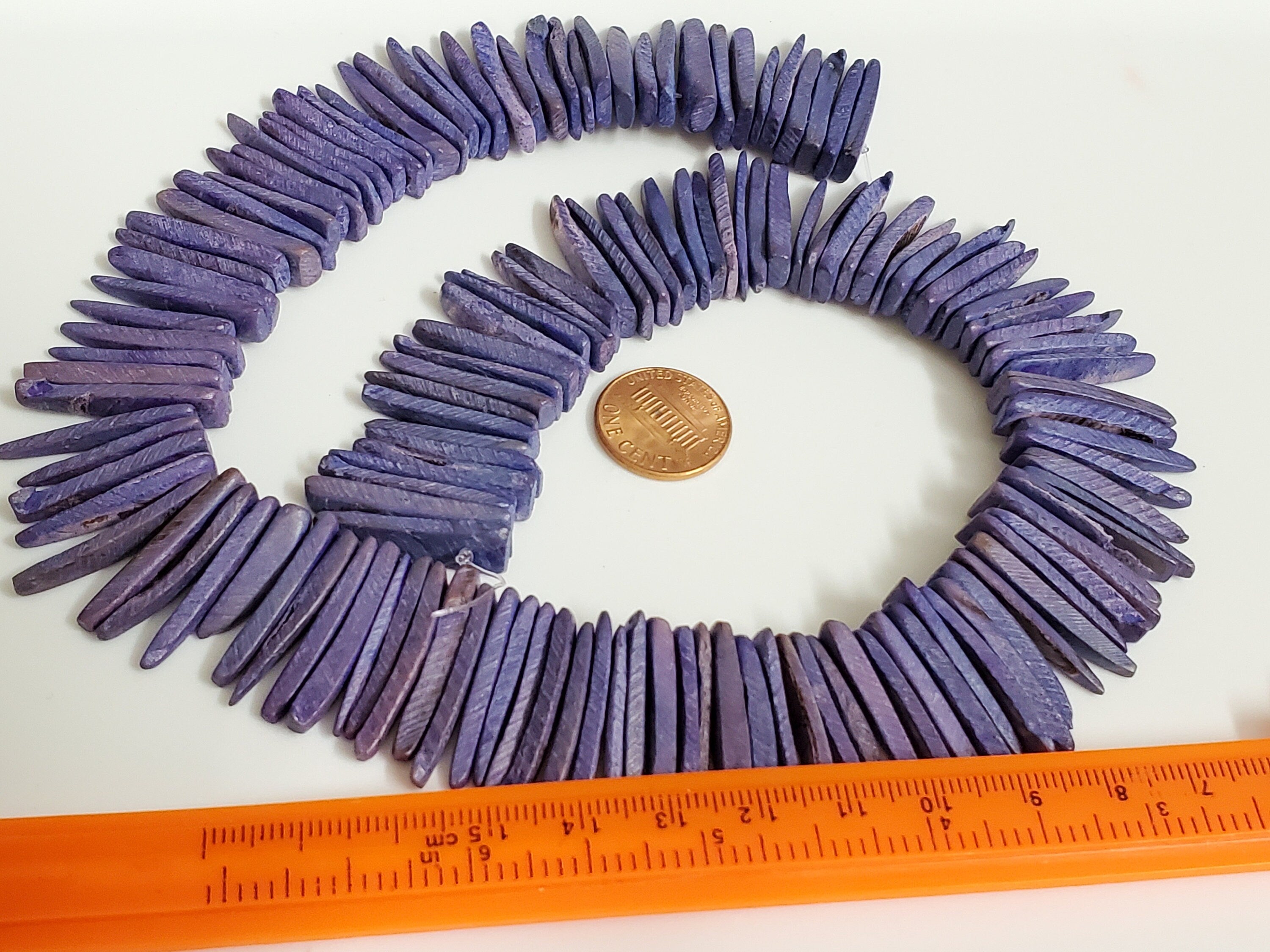 25 coconut stick beads - Purple color coconut sticks nature beads - NB067K