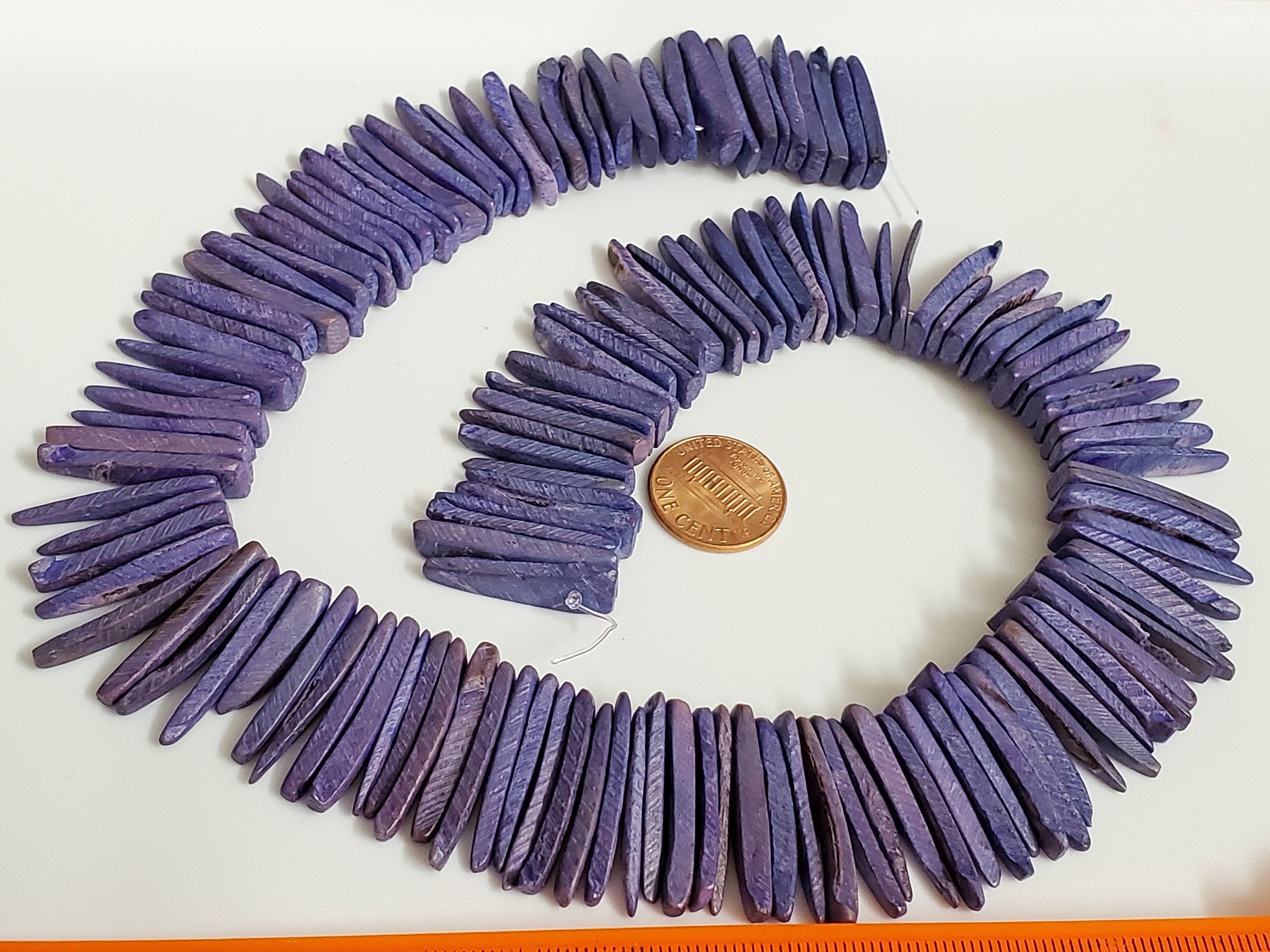 Purple color coconut sticks Full Strand 15 inches - 100 plus sticks - NB067K