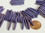 25 coconut stick beads - Purple color coconut sticks nature beads - NB067K