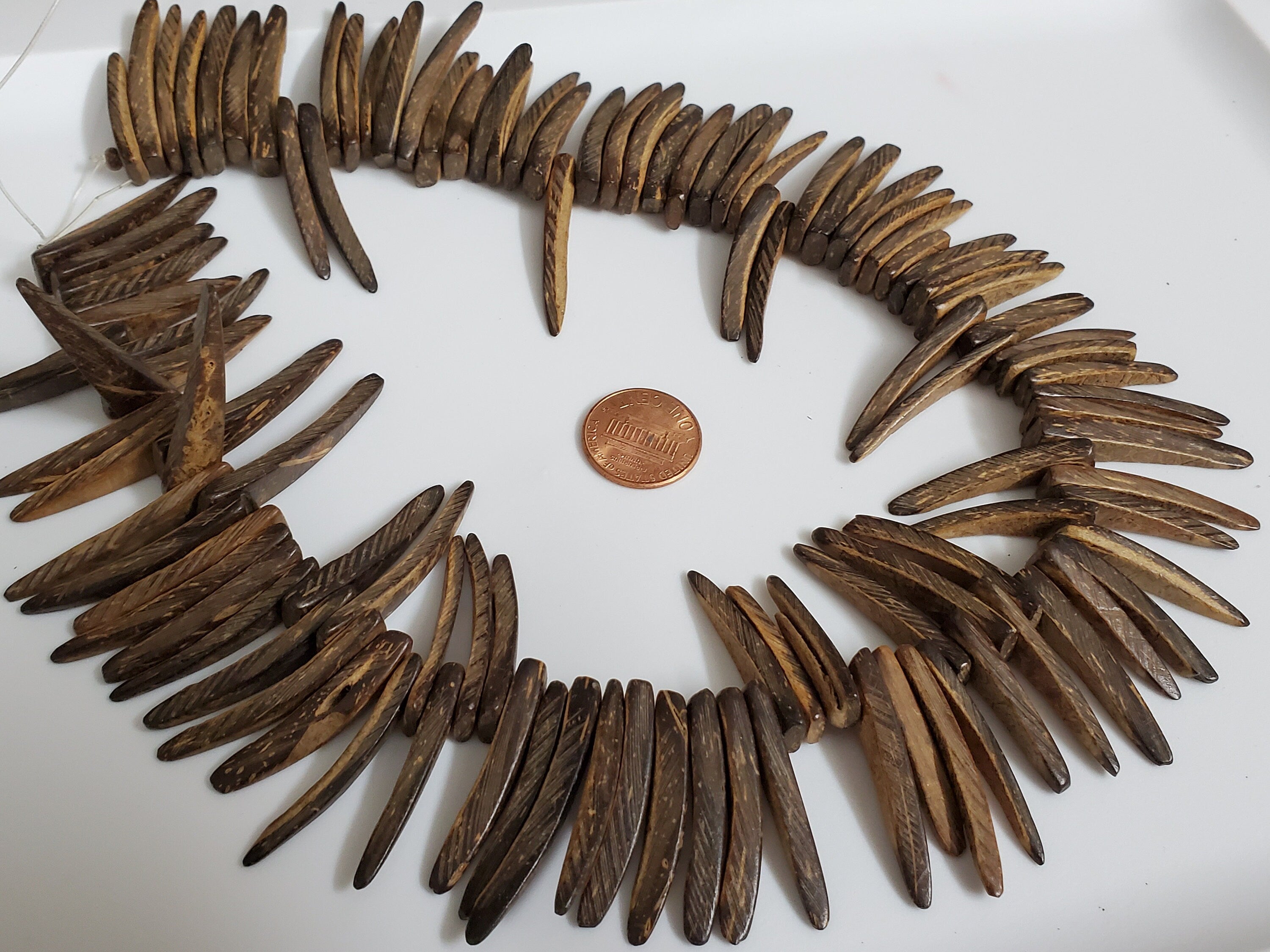 1 Full strand - Natural coconut sticks Full Strand 15 inches - NB127K