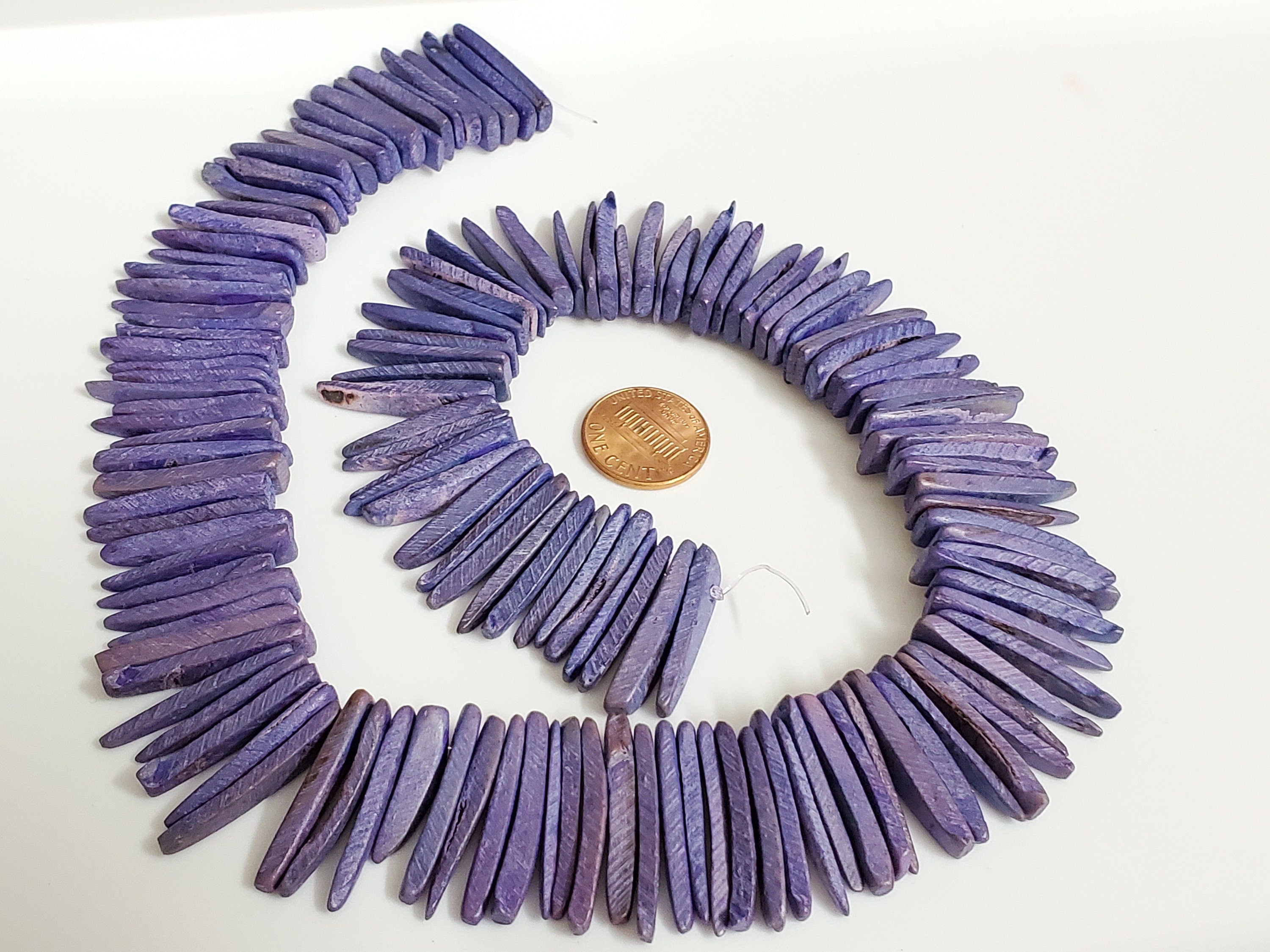 Purple color coconut sticks Full Strand 15 inches - 100 plus sticks - NB067K