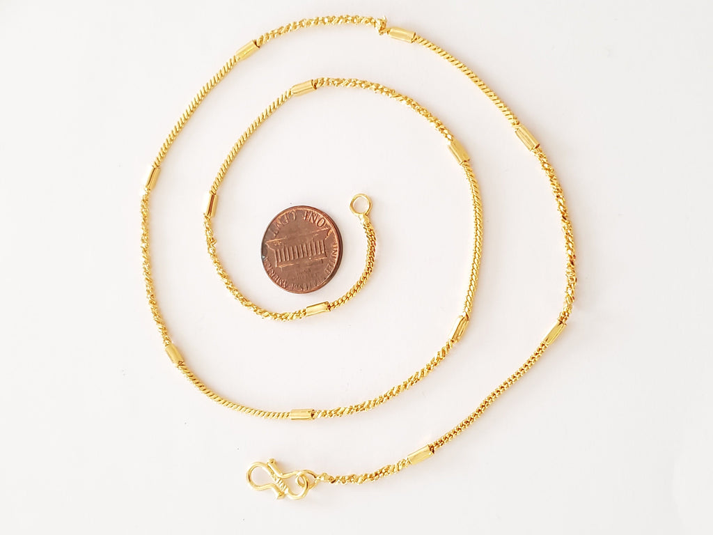 1 chain - 20 inches Gold color plated brass chain for jewelry necklace making supplies- SP004L