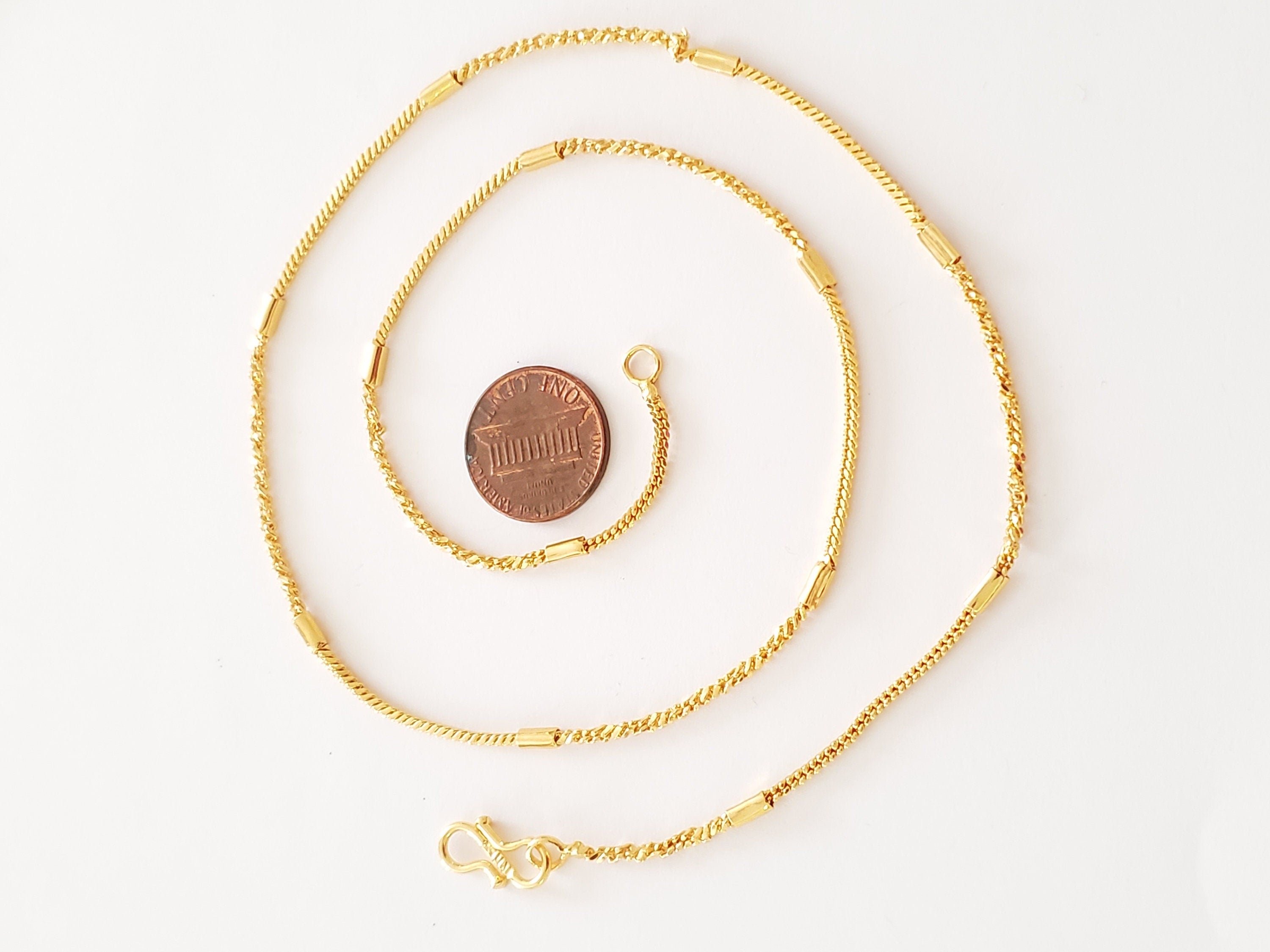 1 chain - 20 inches Gold color plated brass chain for jewelry necklace making supplies- SP004L