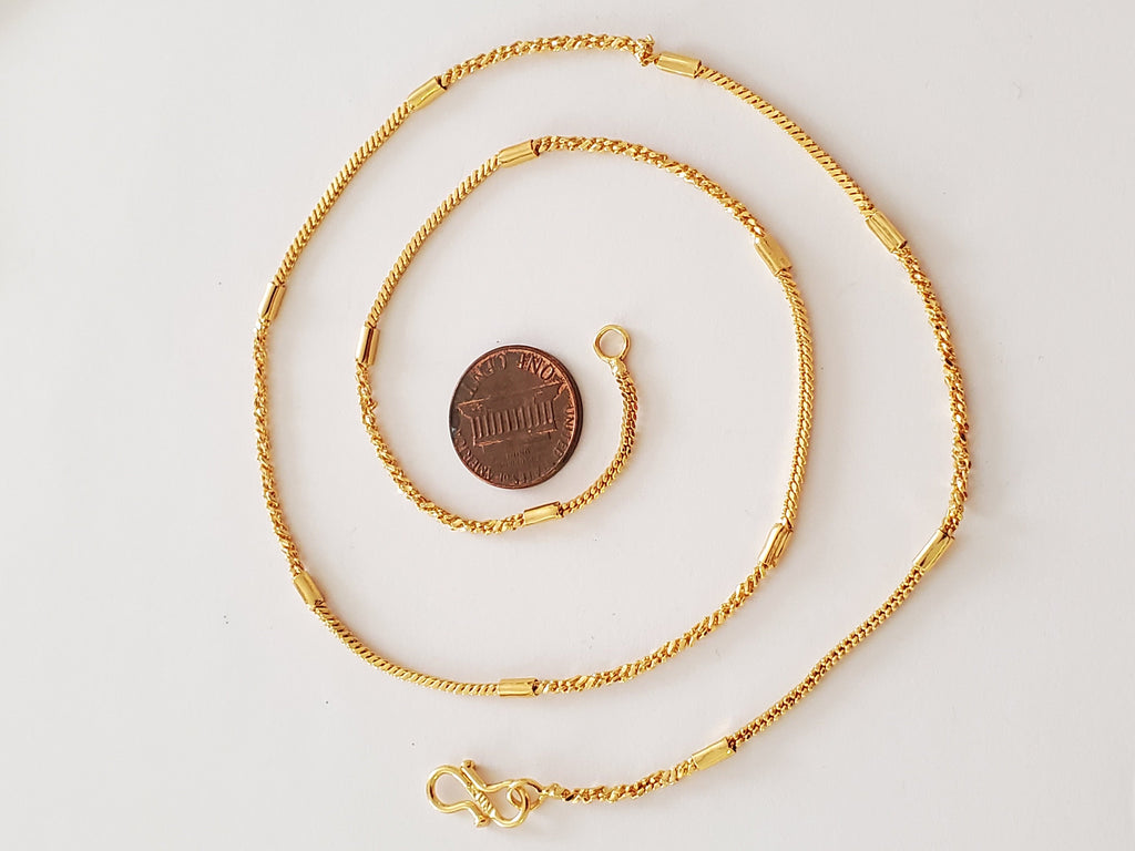 1 chain - 20 inches Gold color plated brass chain for jewelry necklace making supplies- SP004L