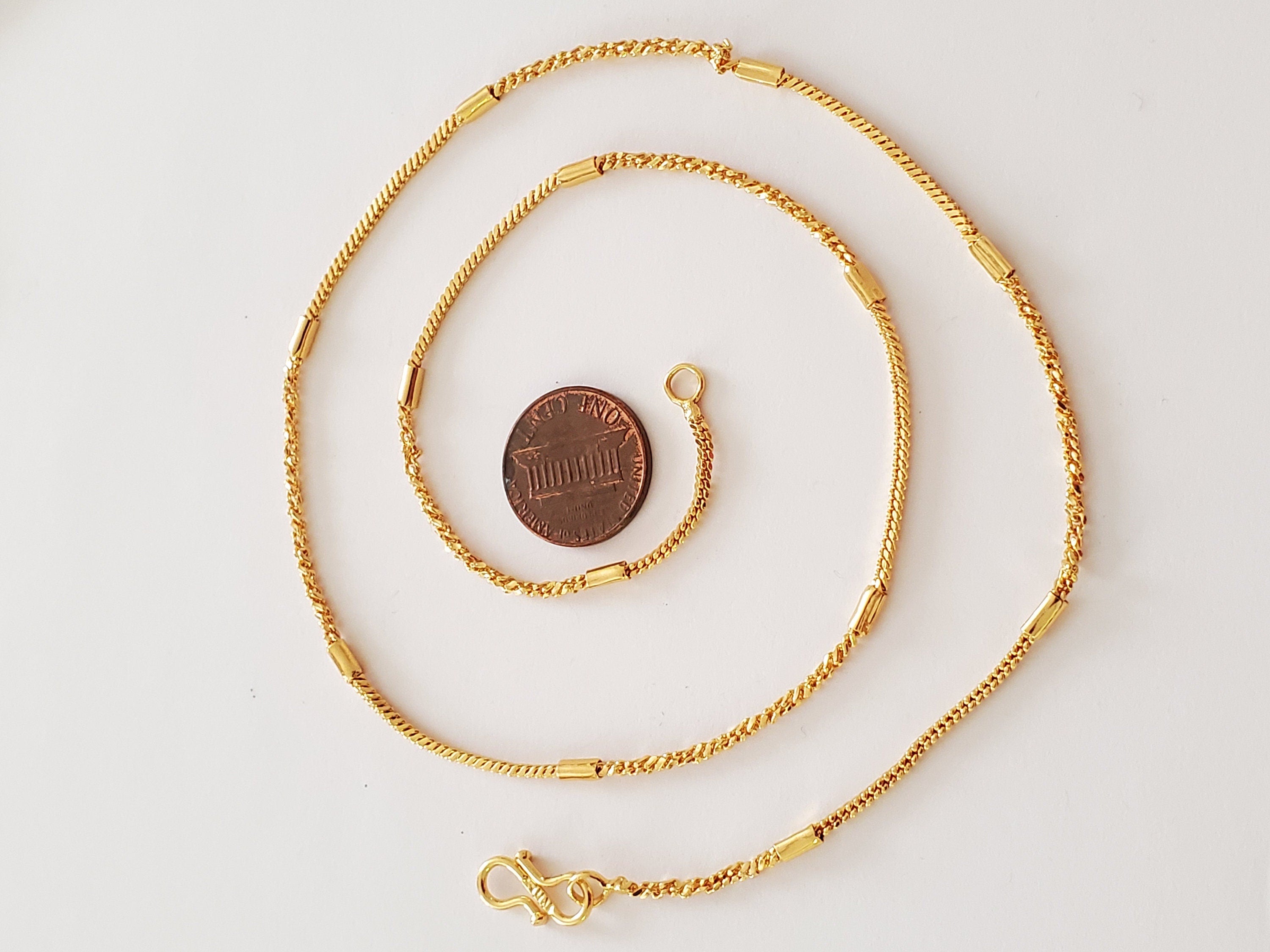 1 chain - 20 inches Gold color plated brass chain for jewelry necklace making supplies- SP004L