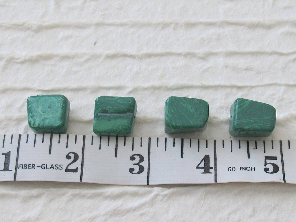Malachite nugget beads - set of 4 - GM079