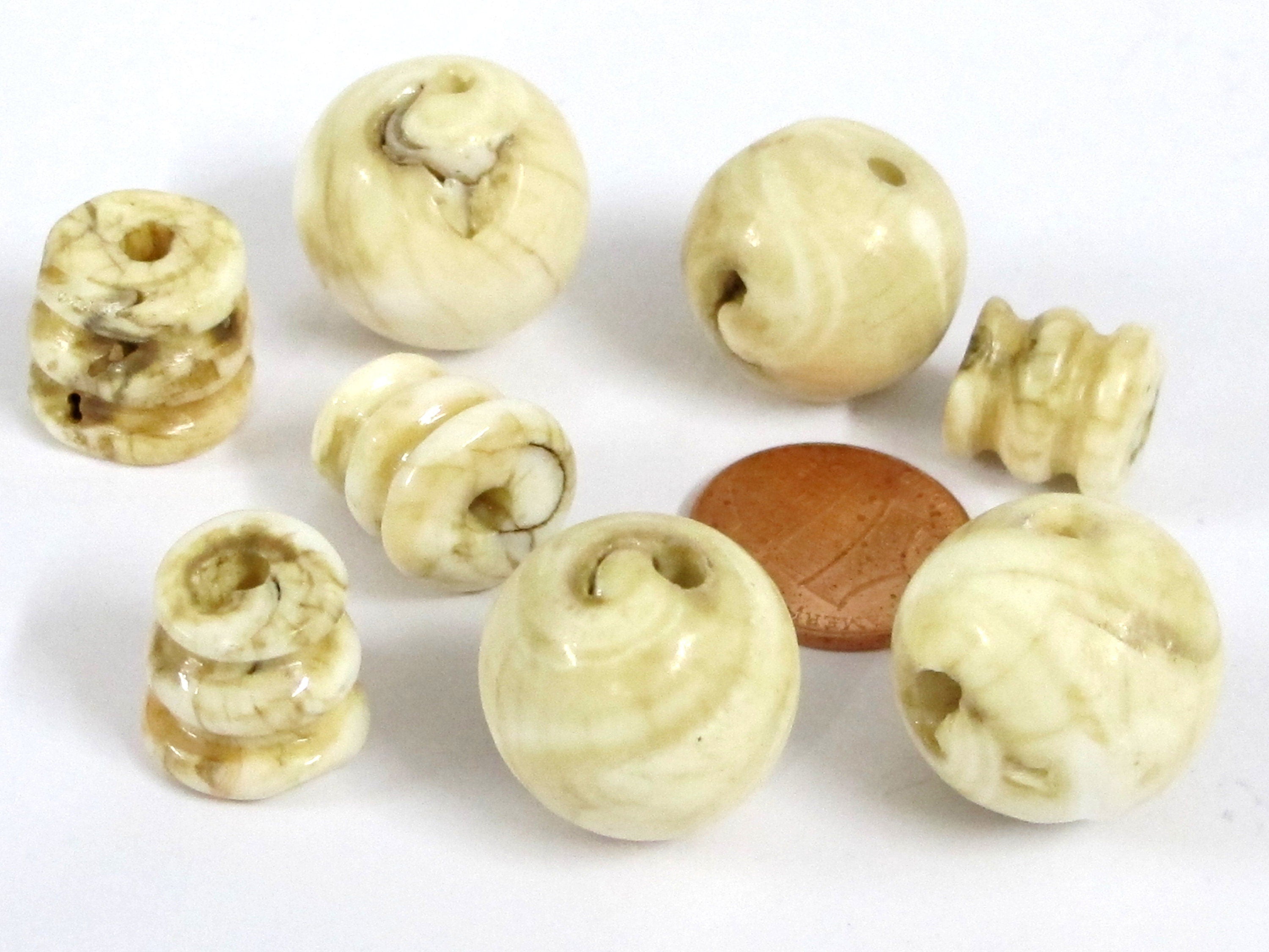 3 sets Guru Beads - shell 3 hole beads for mala making connector tibetan bead shell guru beads Nepal GB071s