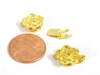 2 clasps - Gold tone plated rose flower box clasp single line LN0041A