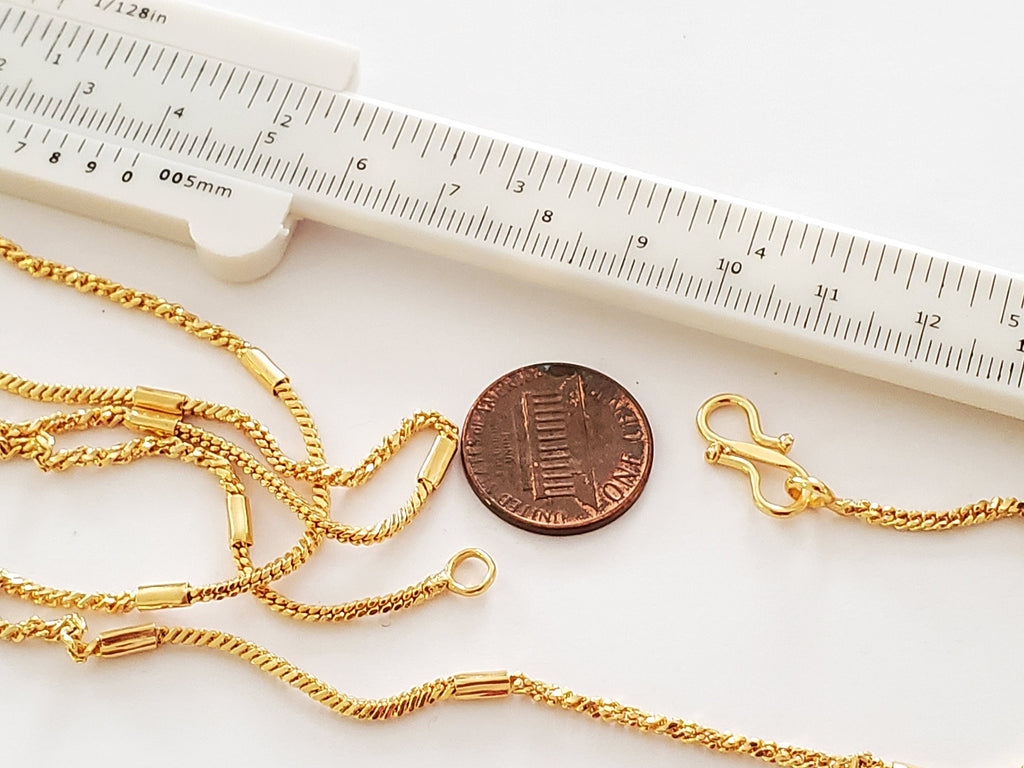 1 chain - 20 inches Gold color plated brass chain for jewelry necklace making supplies- SP004L