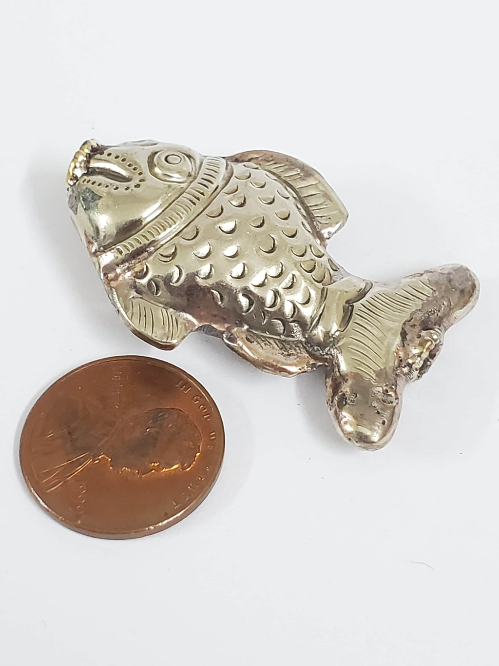 1 BEAD - Ethnic Tibetan silver repousse fish design beads Tibetan silver bead Nepal bead fish beads animal bead design-- BD420