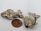 1 BEAD - Ethnic Tibetan silver repousse fish design beads Tibetan silver bead Nepal bead fish beads animal bead design-- BD420