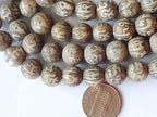 8 BEADS - 10 mm size Tibetan Om mantra etched ethnic naga conch shell beads - CH079