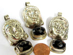 1 pendant - Special Sale Beautiful Buddha head pendant with etched agate dzi gemstone inlay Tibetan Nepal Buddha pendant - PM532E