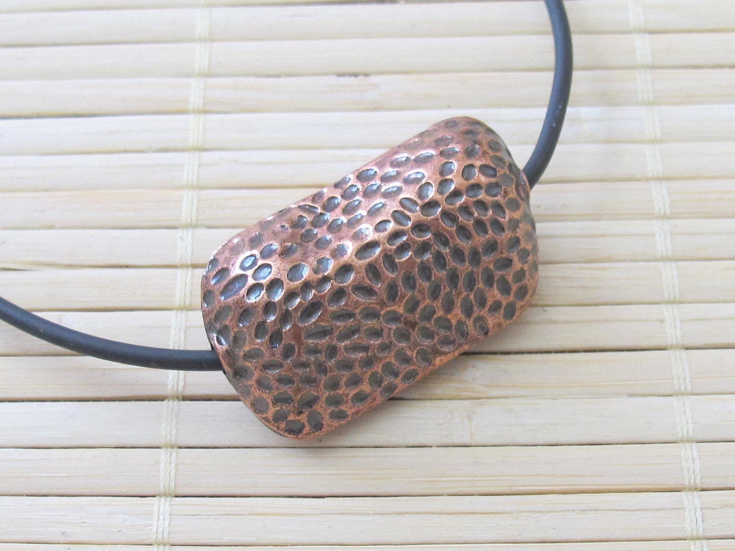 2 Copper tone peanut shell shaped large focal beads - BD203