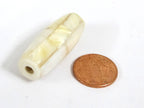 1 Bead - Long tubular cylinder mother of pearl shell MOP mosaic inlay bead - 36- 38 mm long - BD690G