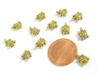 10 beads - Small tiny size turtle spacer beads antiqued Golden color - BD691G