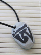 Tibetan Om fish reversible focal pendant bead-PB009