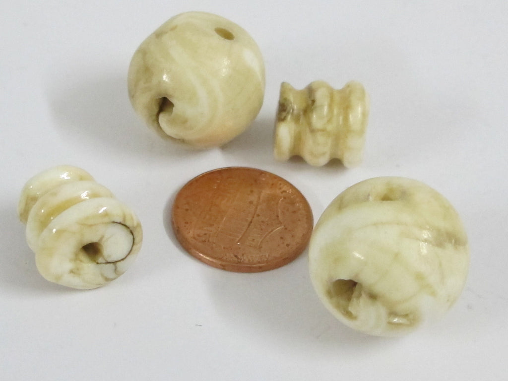 1 Guru Bead 3 hole shell bead for mala making connector tibetan bead shell guru beads Nepal nepalbeadshop - GB071
