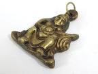 1 Pendant - Tibetan brass warrior knight sword fighter pendant from Nepal antiqued finish - CP143