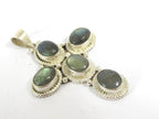 Tibetan silver Labradorite gemstone cross pendant Nepal cross pendant - PM141A