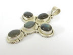 Tibetan silver Labradorite gemstone cross pendant Nepal cross pendant - PM141A