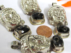 1 pendant - Special Sale Beautiful Buddha head pendant with etched agate dzi gemstone inlay Tibetan Nepal Buddha pendant - PM532E