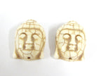 2 BEADS - White color turquoise howlite carved Buddha bead - BD128K