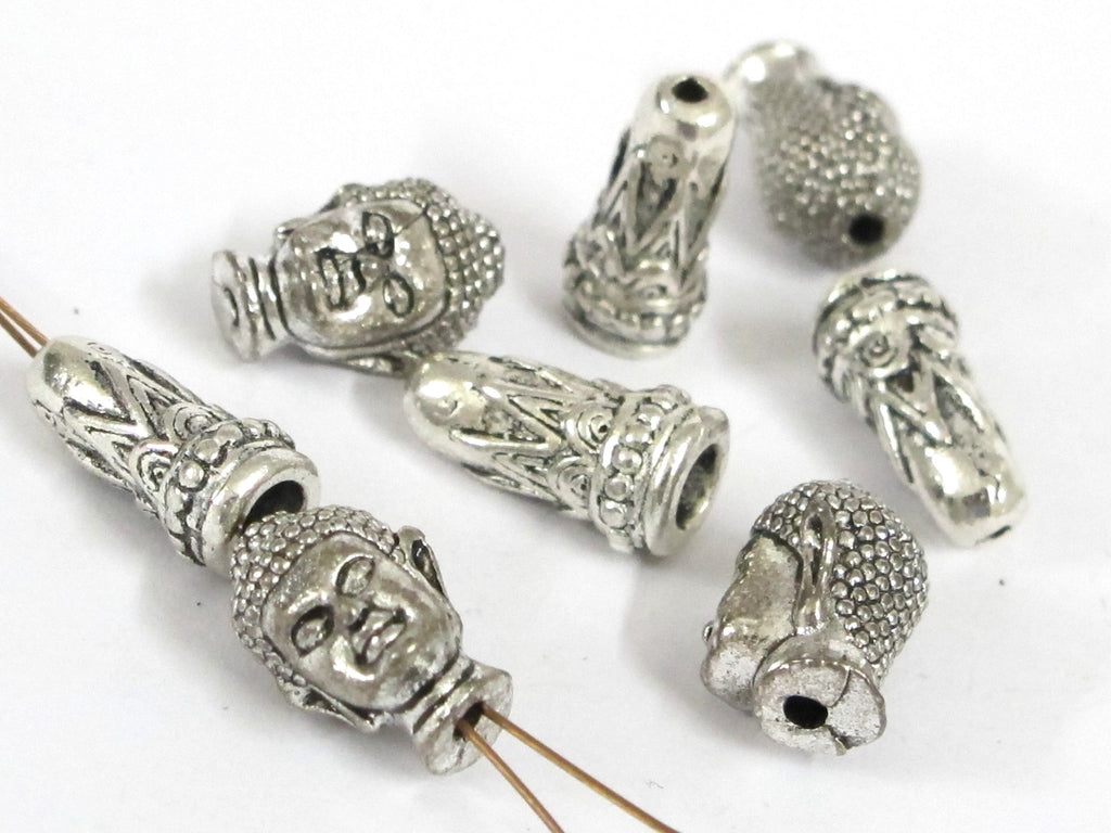 1 bead set - Tibetan Nepal buddha 2 hole Guru bead with cone shape column bead mala making main focal bead copyright nepalbeadshop - BD600E