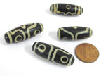 1 Bead - Tibetan agate dzi bead from Nepal - agate gemstone dzi bead - GM003K