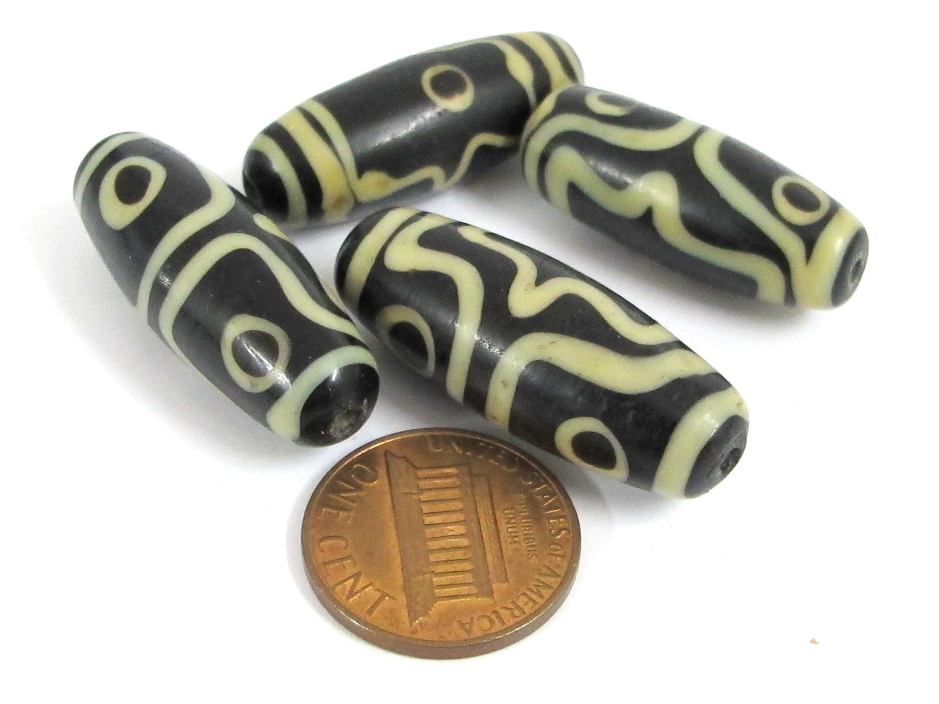 1 Bead - Tibetan agate dzi bead from Nepal - agate gemstone dzi bead - GM003K