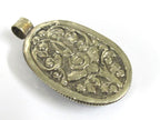 1 Pendant Tibetan Nepal flashy Labradorite gemstone pendant with flower carving on other side nepalbeadshop PM599LA