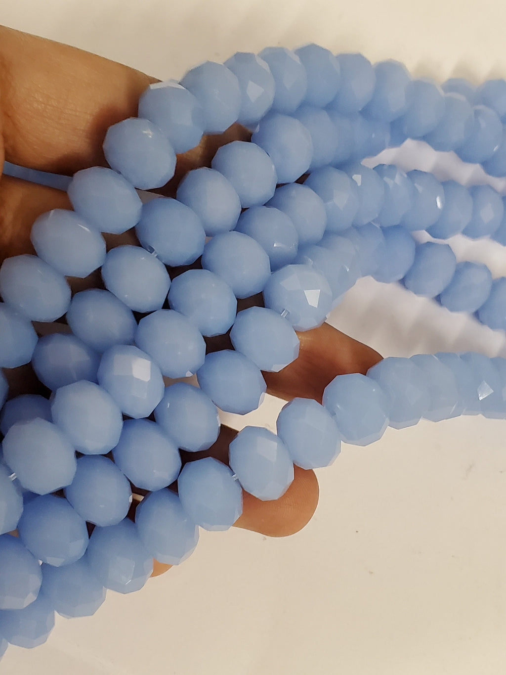 20 beads - 12 mm size Faceted rondelle blue color AB shiny crystal glass beads - AB075
