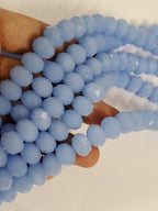20 beads - 12 mm size Faceted rondelle blue color AB shiny crystal glass beads - AB075