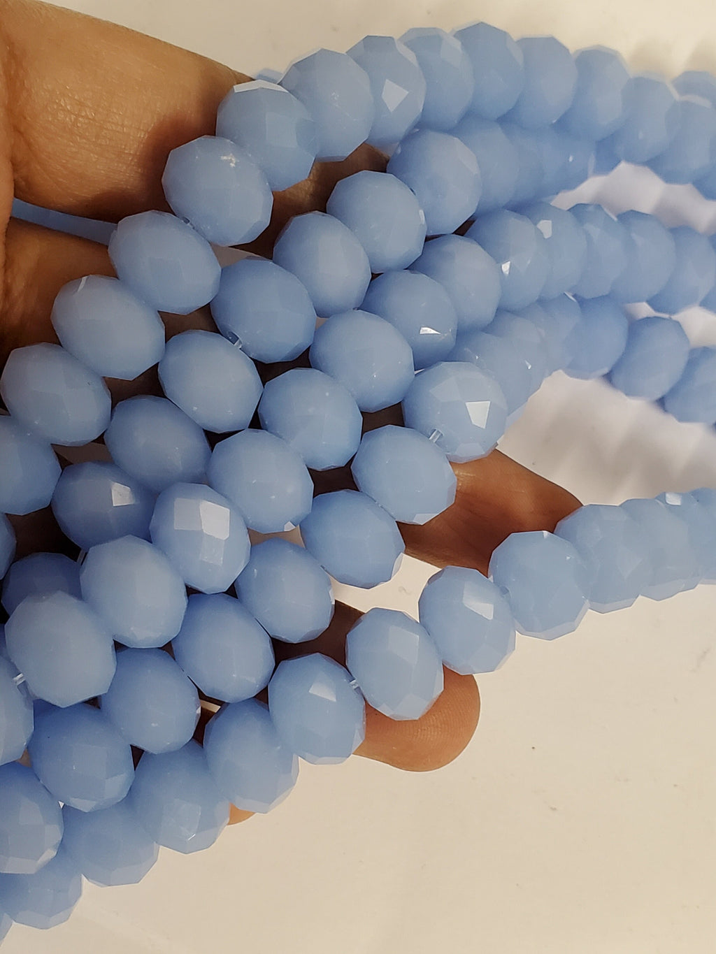 20 beads - 12 mm size Faceted rondelle blue color AB shiny crystal glass beads - AB075