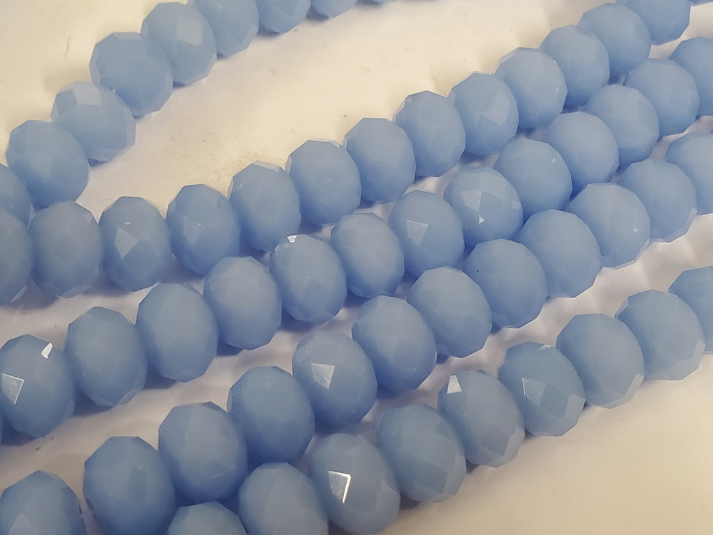 20 beads - 12 mm size Faceted rondelle blue color AB shiny crystal glass beads - AB075