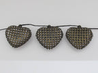 2 Beads set - Light weight Large heart cage brass tone beads - BD179