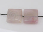 Spiral etched rose quartz large bead - 2 beads- GM016