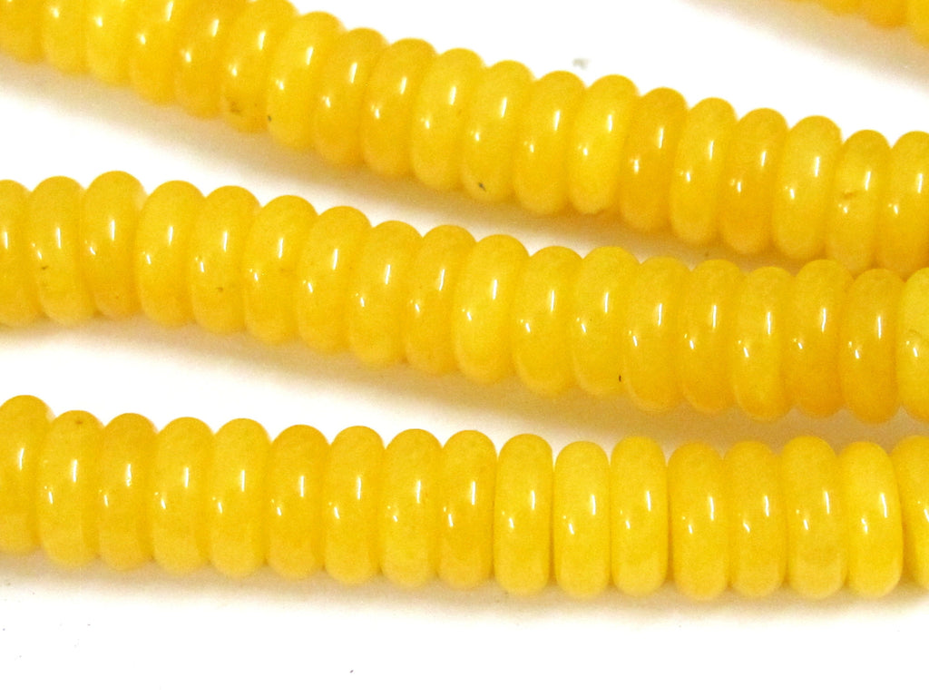1 Full Strand - Rondelle heishi flat disc honey yellow color resin light weight beads strand 8 mm nepalbeadshop - BD665K
