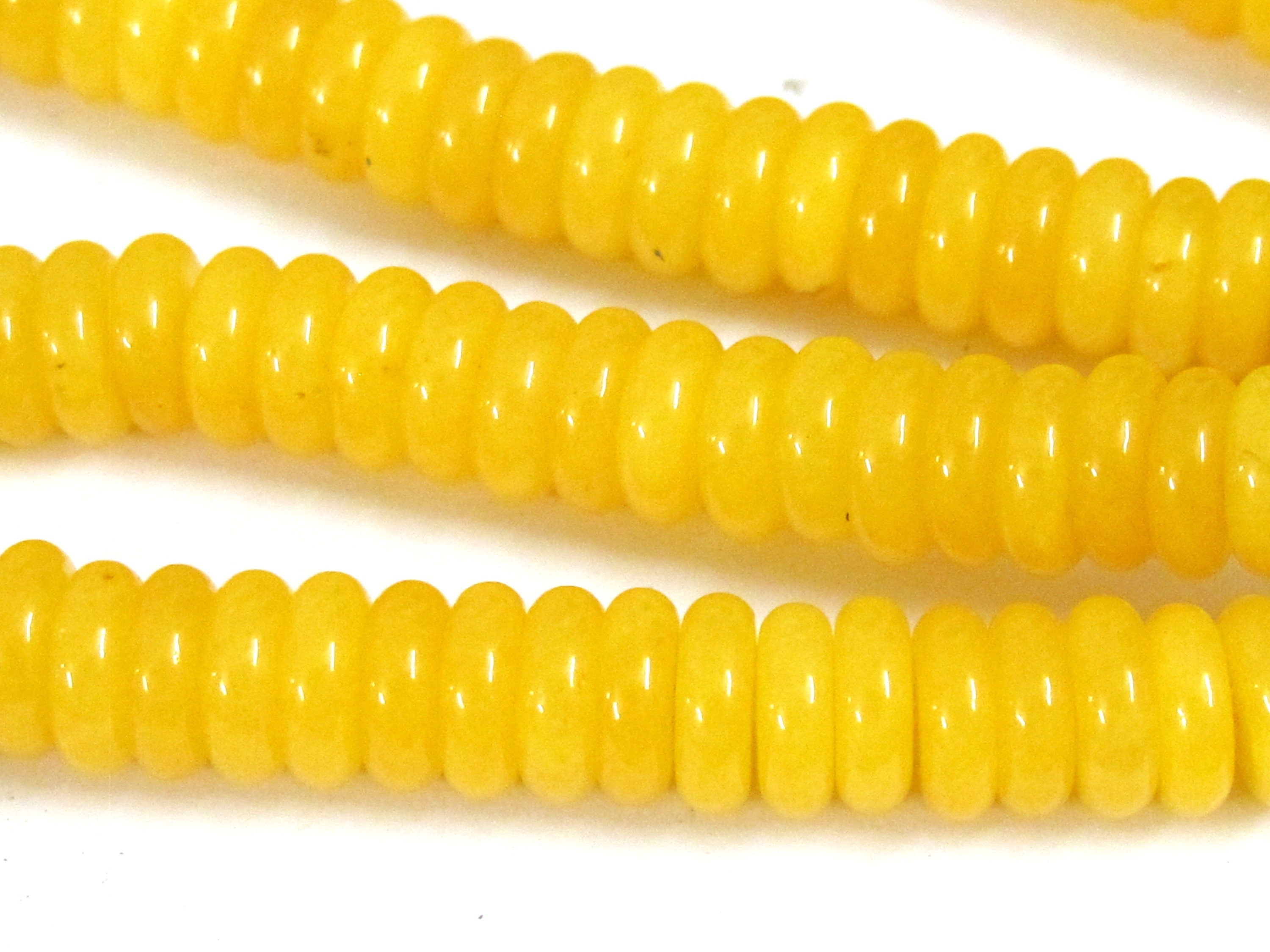 1 Full Strand - Rondelle heishi flat disc honey yellow color resin light weight beads strand 8 mm nepalbeadshop - BD665K