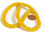 1 Full Strand - Rondelle heishi flat disc honey yellow color resin light weight beads strand 8 mm nepalbeadshop - BD665K