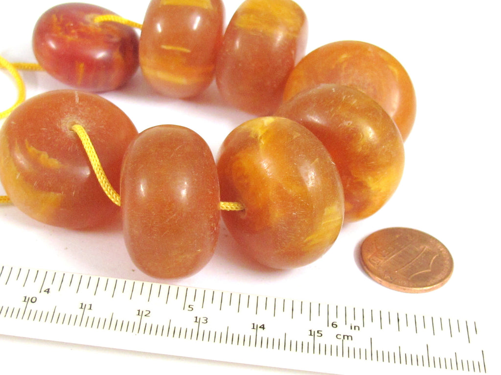 2 beads - Tibetan copal resin beads Large wide disc shape light weight Tibetan resin beads 27 -29 mm wide - BD664M